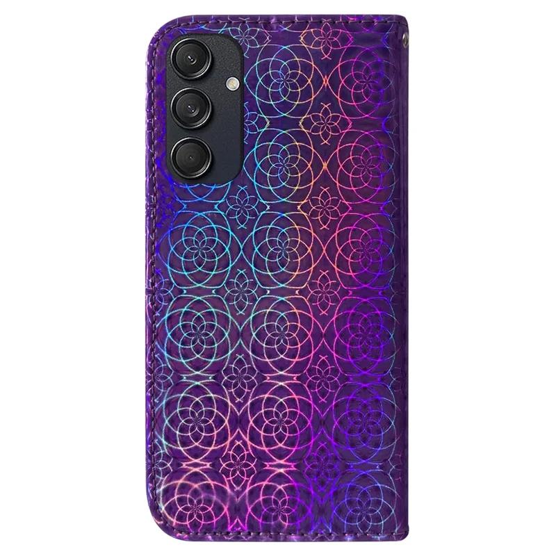 For Samsung Galaxy M55 5G / C55 5G / F55 5G Case Dazzling Flower Magnetic Clasp Leather Cover - Purple