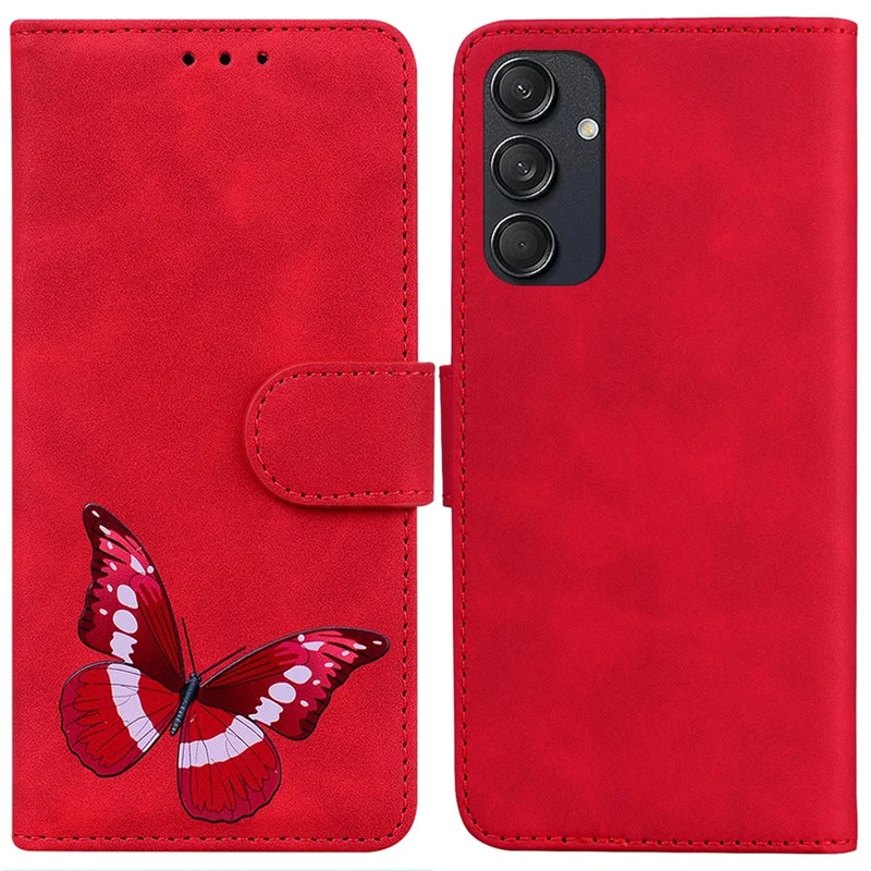 For Samsung Galaxy M55 5G / C55 5G / F55 5G Case Skin-Touch Leather Phone Cover Mobile Accessories Wholesale - Red