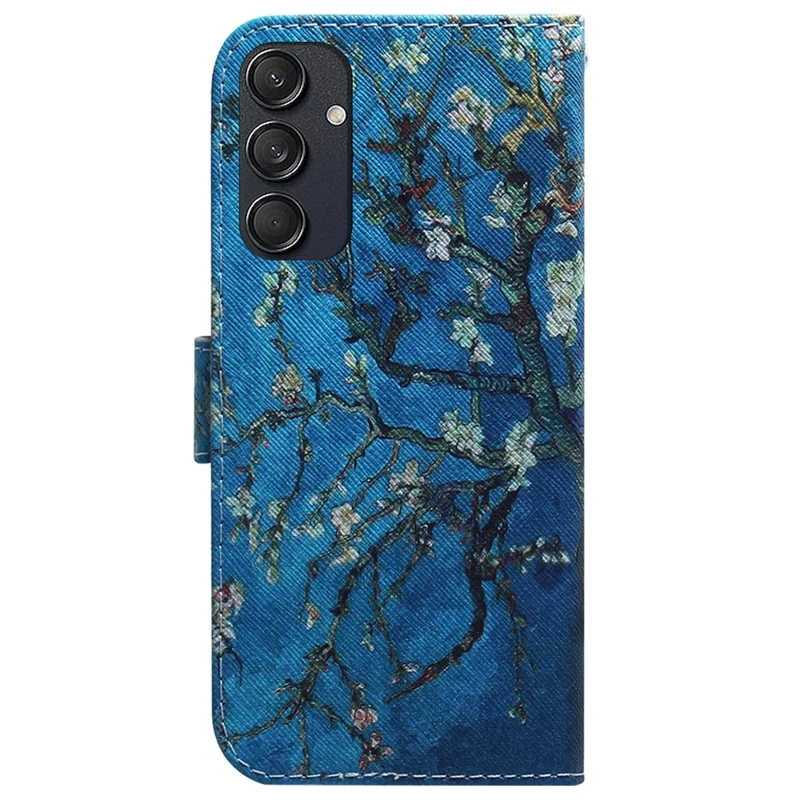 For Samsung Galaxy M55 5G / C55 5G / F55 5G Case PU Leather Pattern Print Wallet Phone Cover - Apricot Flowers