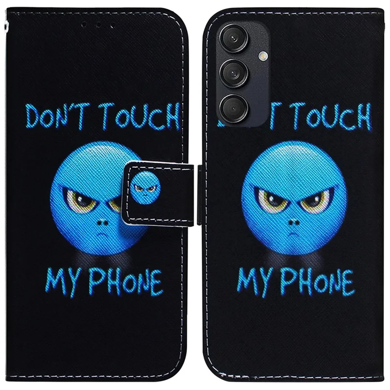 For Samsung Galaxy M55 5G / C55 5G / F55 5G Case PU Leather Pattern Print Wallet Phone Cover - Don't Touch My Phone