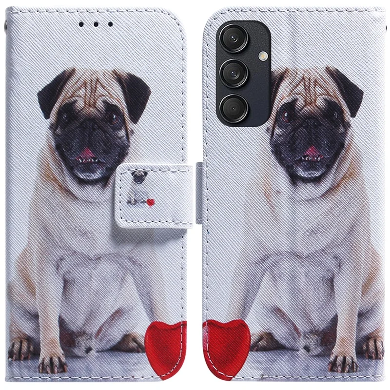 For Samsung Galaxy M55 5G / C55 5G / F55 5G Case PU Leather Pattern Print Wallet Phone Cover - Dog