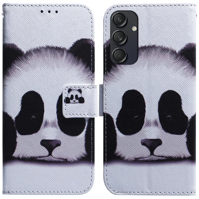 For Samsung Galaxy M55 5G / C55 5G / F55 5G Case PU Leather Pattern Print Wallet Phone Cover - Panda