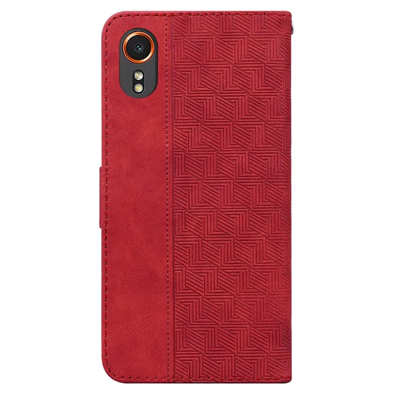 Per Samsung Galaxy Xcover7 Custodia Portafoglio Supporto Custodia in Pelle Geometrica - Rosso