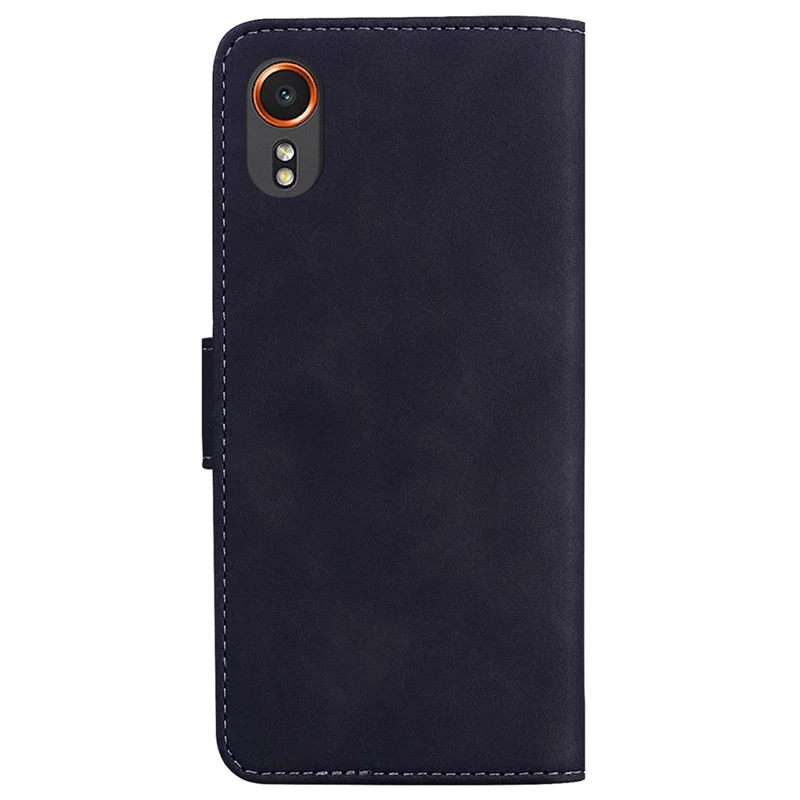 For Samsung Galaxy Xcover7 Case Butterfly Printed Magnetic Shockproof Leather Phone Cover - Black