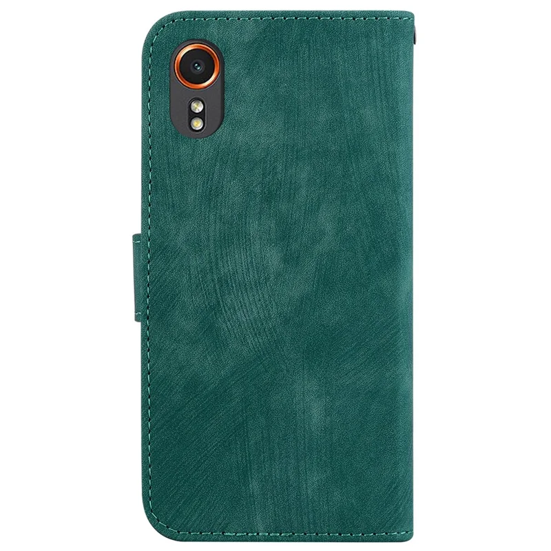 Para o Caso Samsung Galaxy Xcover7 Cute Tiger Leather Card Holder/Cash Slots Phone Cover - Verde