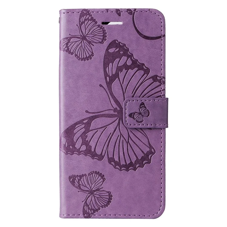 For Honor 200 Lite Wallet Case Floral Butterfly Imprinted Leather Phone Cover Stand - Purple