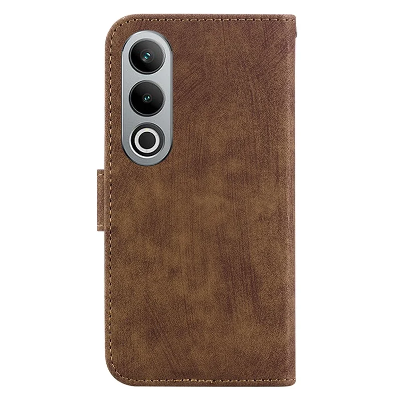 For OnePlus Nord CE4 5G Case Cute Tiger Pattern Phone Leather Cover with Strap - Brown