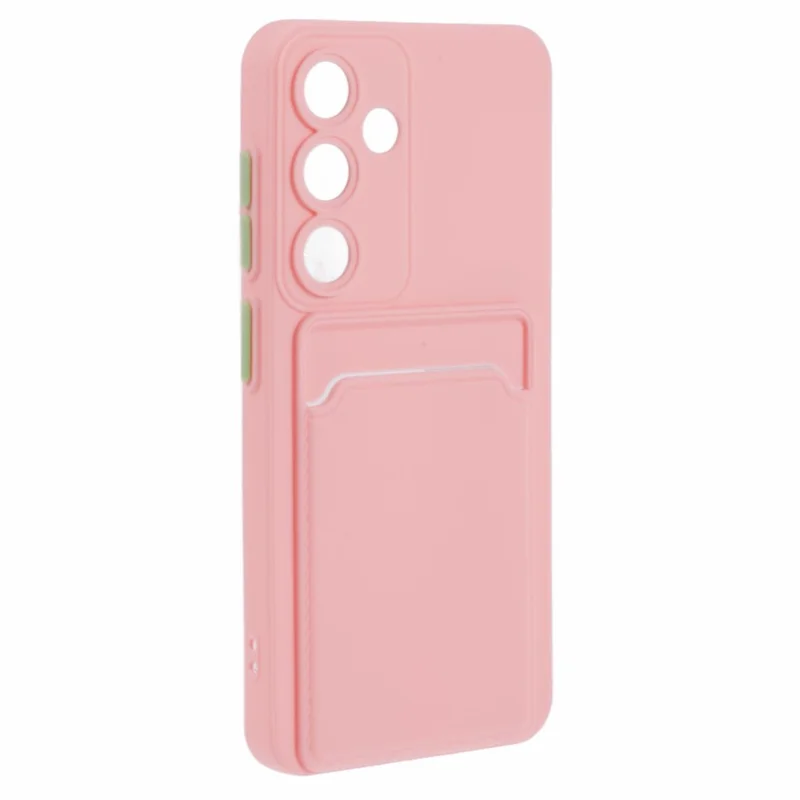 For Samsung Galaxy A05s 4G Case Card Holder Mobile Phone TPU Back Cover - Pink