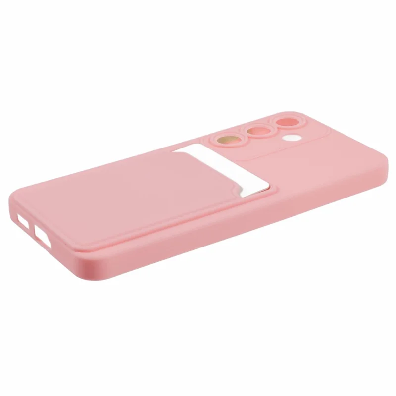 For Samsung Galaxy A05s 4G Case Card Holder Mobile Phone TPU Back Cover - Pink