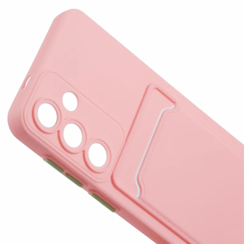 For Samsung Galaxy A05s 4G Case Card Holder Mobile Phone TPU Back Cover - Pink