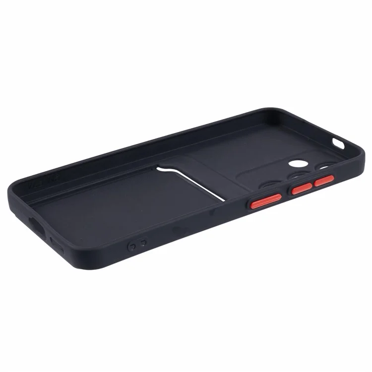 For Samsung Galaxy A55 5G Case Card Slot Anti-scratch Soft TPU Phone Back Cover - Black