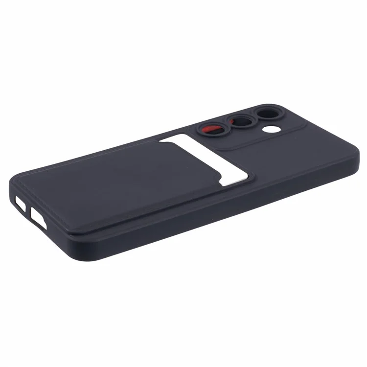 For Samsung Galaxy A55 5G Case Card Slot Anti-scratch Soft TPU Phone Back Cover - Black