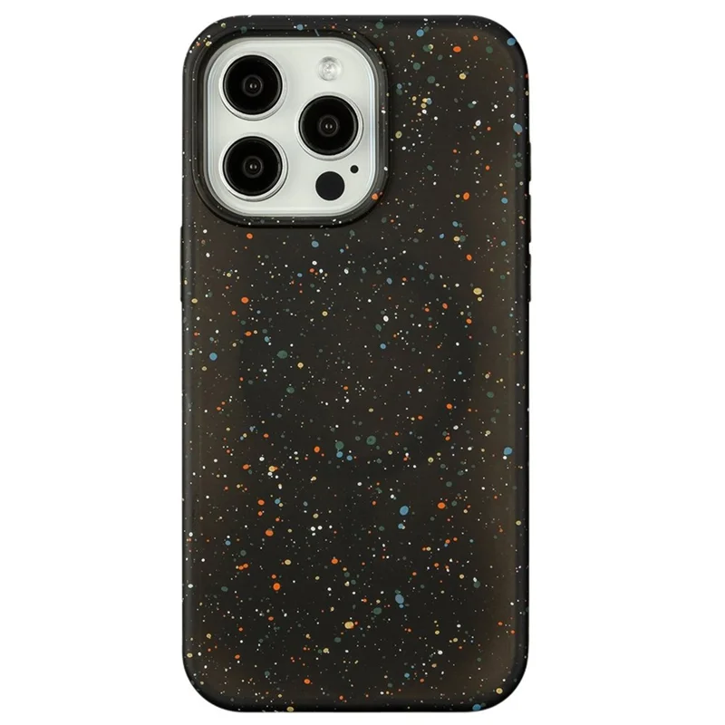 For iPhone 14 Pro Magnetic Case Colorful Spots Matte PC Hard Phone Cover - Black