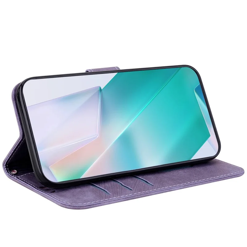 For Oppo A60 4G Case Wallet PU Leather Flip Phone Cover Cute Tiger Pattern - Purple