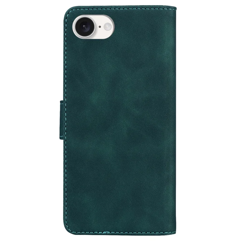 For iPhone 16e Hoesje met Vlinderpatroon Portemonnee Stand Leren Telefoonhoes - Groen