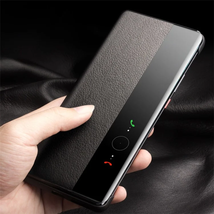 QIALINO Per Huawei Pura 70 Ultra Custodia View Window Flip Vera Pelle Bovina Slim Custodia per Telefono