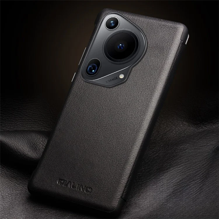 QIALINO Per Huawei Pura 70 Ultra Custodia View Window Flip Vera Pelle Bovina Slim Custodia per Telefono