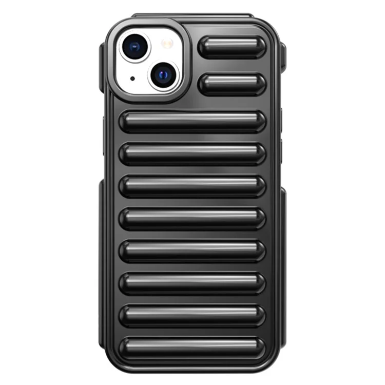 Чехол для iPhone 14 серии Capsule с внутренним канавчатым дизайном, TPU чехол для телефона - черный