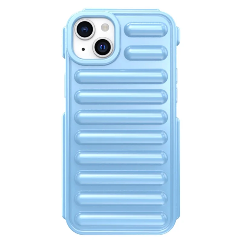 Capsule Series for iPhone 15 Case Ribbed TPU Shock Absorption Phone Cover - Blue