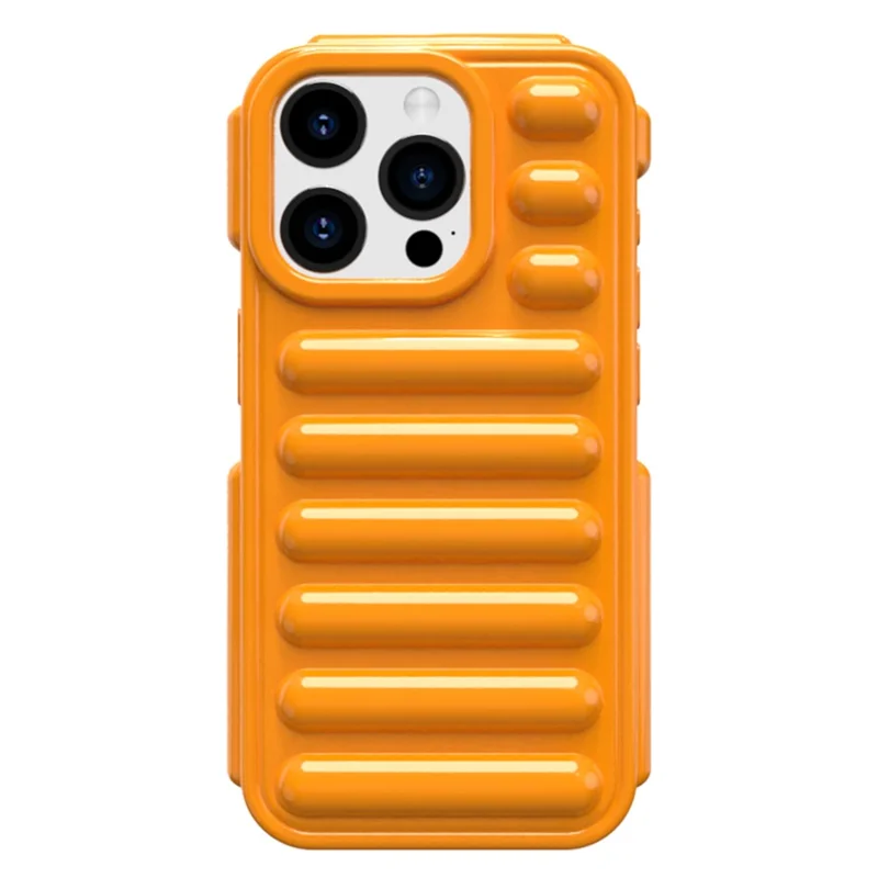 Capsule Series for iPhone 15 Pro Max Case Shockproof Ribbed TPU Phone Cover - Orange