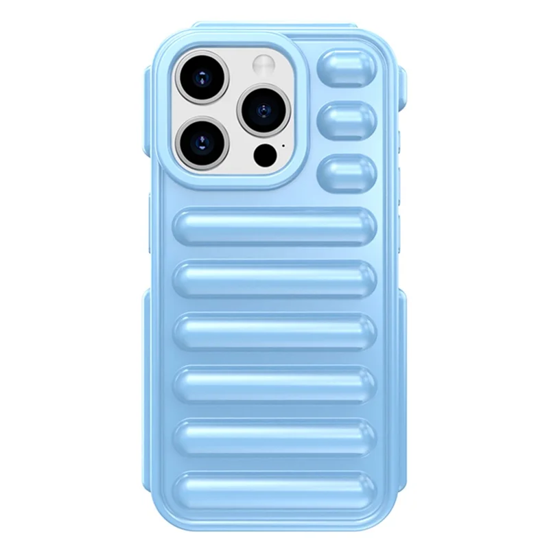 Capsule Series for iPhone 15 Pro Max Case Shockproof Ribbed TPU Phone Cover - Blue