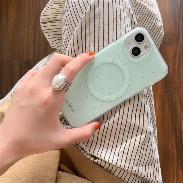 For iPhone 13 Case Compatible with MagSafe Splash-Ink IMD TPU Phone Cover - Green