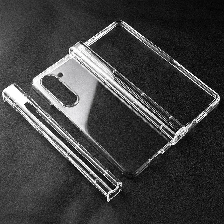 Pour Samsung Galaxy Z Fold6 5G Coque transparente 3 pièces en PC dur anti-rayures
