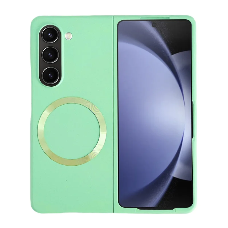 For Samsung Galaxy Z Fold6 5G Magnetic Case Skin-touch PC Hard Phone Cover - Light Green