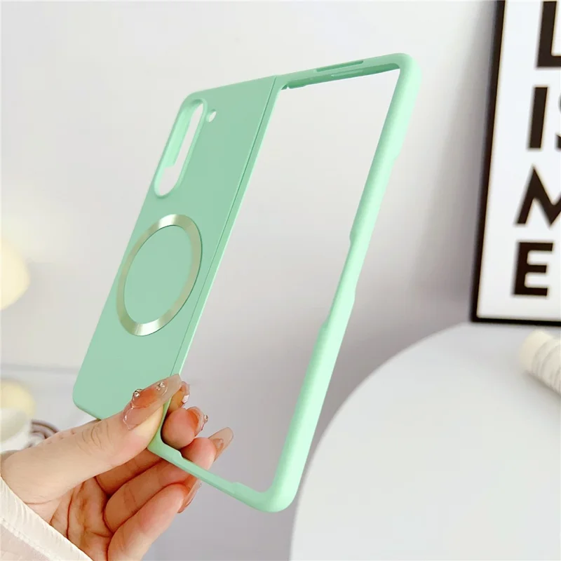 For Samsung Galaxy Z Fold6 5G Magnetic Case Skin-touch PC Hard Phone Cover - Light Green