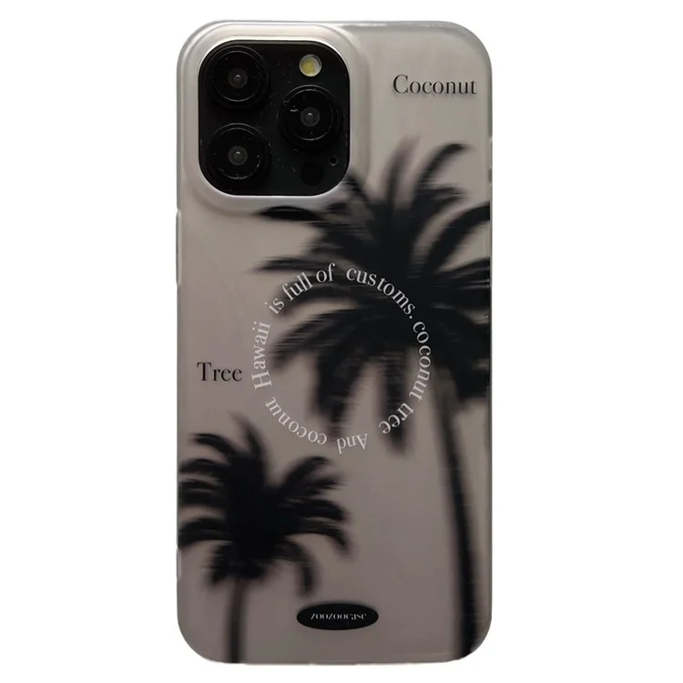 Funda para iPhone 14 Pro Max IMD Negro Coco Árbol TPU Protectora Slim Cover