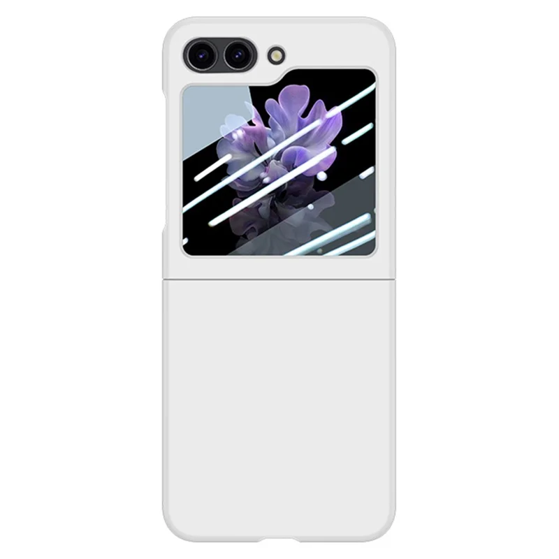 For Samsung Galaxy Z Flip7 FE 5G / Z Flip6 5G Case Large Window Hard PC Phone Cover with Small Screen Film - White