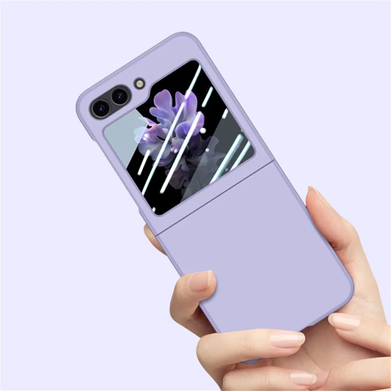 For Samsung Galaxy Z Flip7 FE 5G / Z Flip6 5G Case Large Window Hard PC Phone Cover with Small Screen Film - White