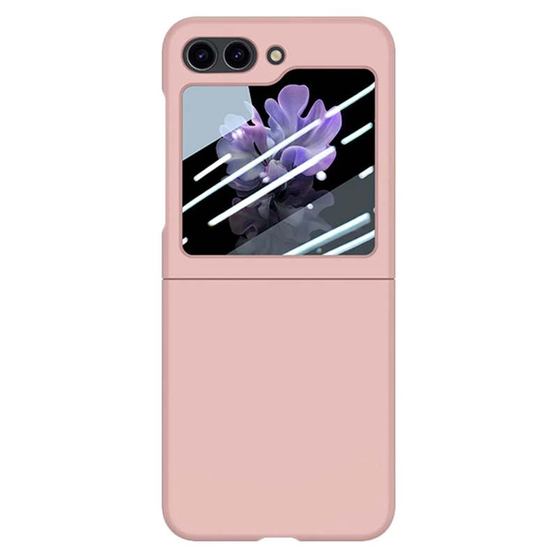 For Samsung Galaxy Z Flip7 FE 5G / Z Flip6 5G Case Large Window Hard PC Phone Cover with Small Screen Film - Pink