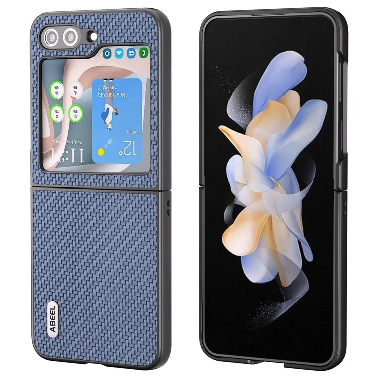 ABEEL Per Samsung Galaxy Z Flip6 5G Case Texture in fibra di carbonio Cover protettiva per telefono - Baby Blue