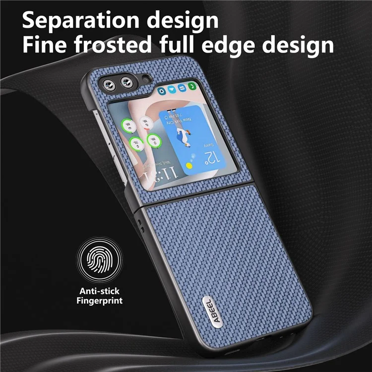 ABEEL Per Samsung Galaxy Z Flip6 5G Case Texture in fibra di carbonio Cover protettiva per telefono - Baby Blue