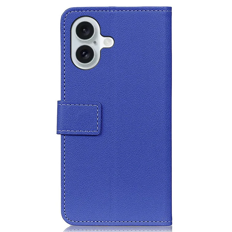For iPhone 16 Plus Stand Case Protective Leather Wallet Phone Cover - Blue