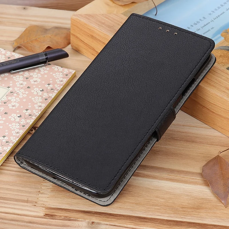 For iPhone 16 Plus Stand Case Protective Leather Wallet Phone Cover - Black