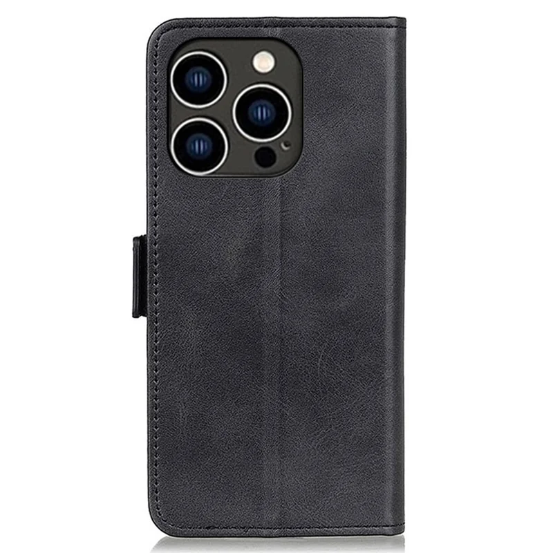 For iPhone 16 Pro Case Magnetisk Klap Læder Wallet Flip Telefonbeskyttelse - Sort