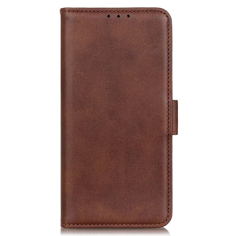 For iPhone 16 Plus Case PU Leather Wallet Phone Cover with Side Magnetic Clasp - Brown