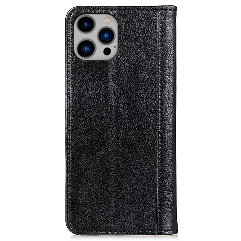 Чехлы для iPhone 16 Pro Split Leather Wallet Flip Phone Cover Mobile Spares Wholesale - Black
