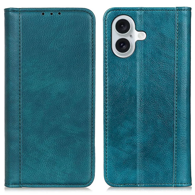 Per iPhone 16 Plus Custodie all'ingrosso Split Leather Wallet Phone Cover - Verde