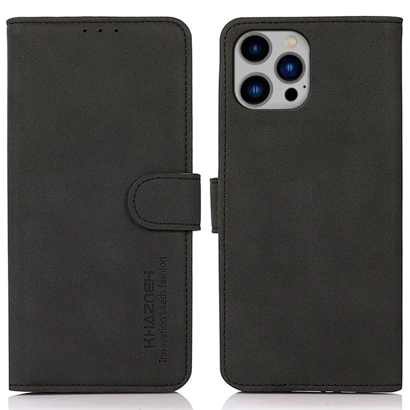 KHAZNEH For iPhone 16 Pro Max Magnetic Case Texture Leather Soft Touch Mobile Phone Cover - Brown
