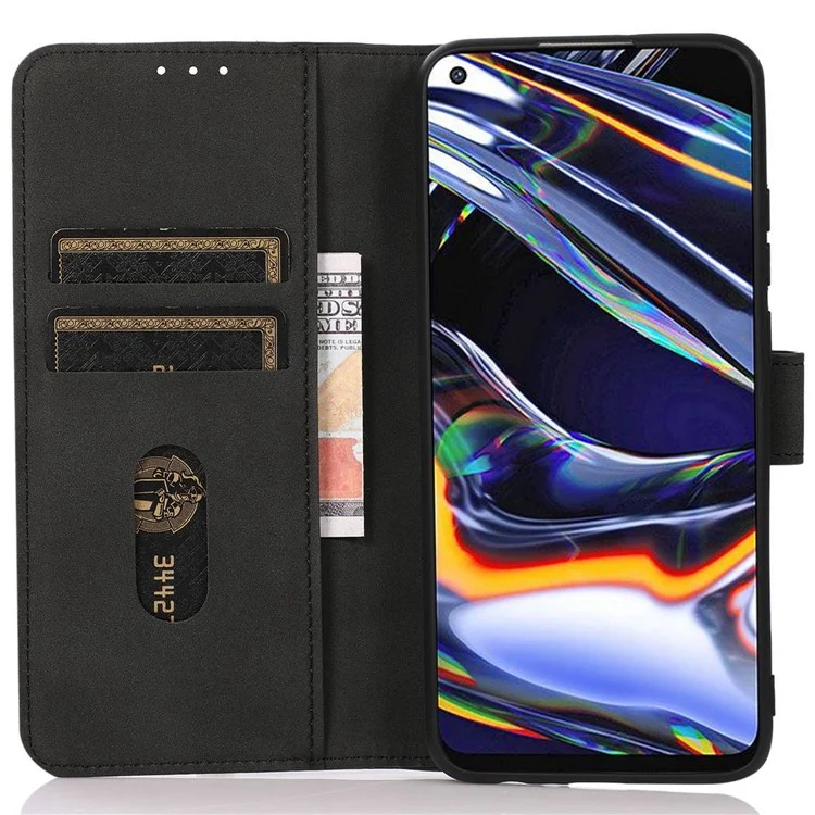 KHAZNEH Pour iPhone 16 Plus Étui en Suède Texture Portefeuille Housse en Cuir - Noir