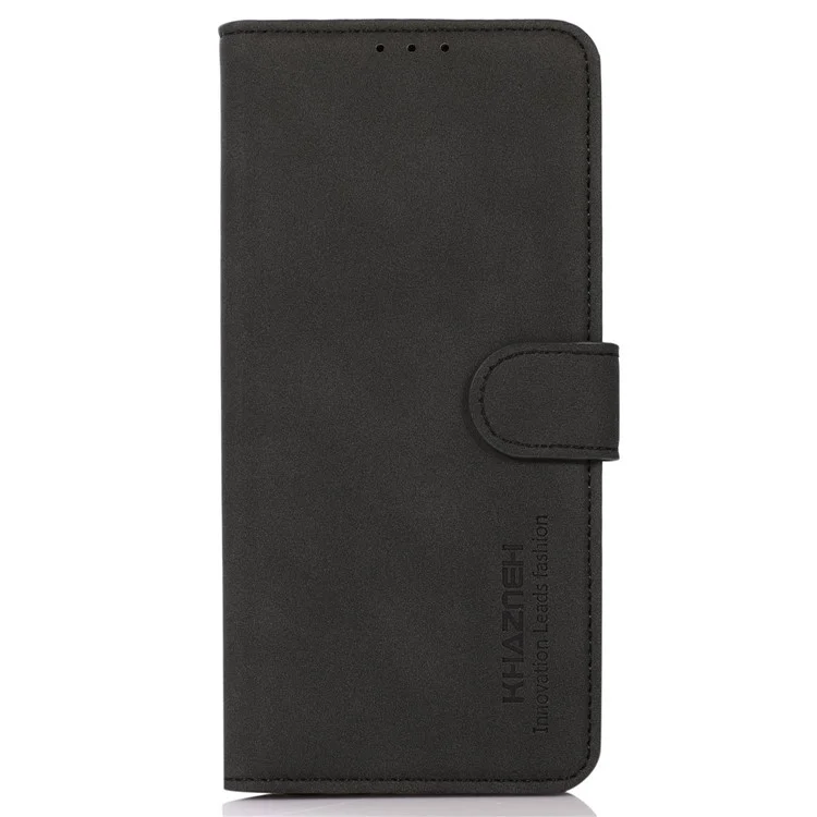 KHAZNEH Pour iPhone 16 Plus Étui en Suède Texture Portefeuille Housse en Cuir - Noir