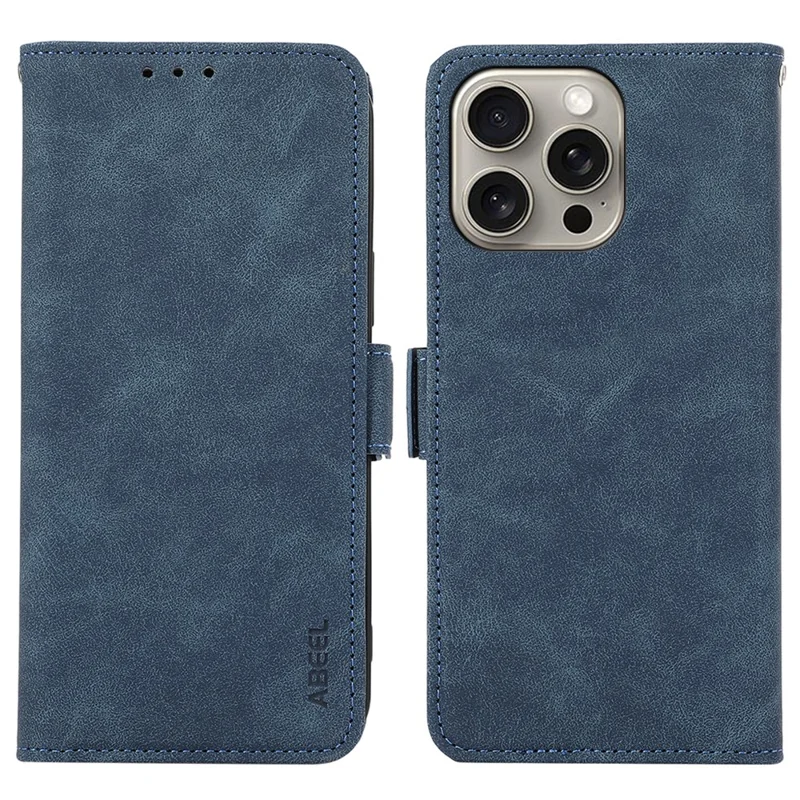 ABEEL For iPhone 16 Pro Max Case Magnetic Protect RFID Blocking Leather Phone Cover - Blue