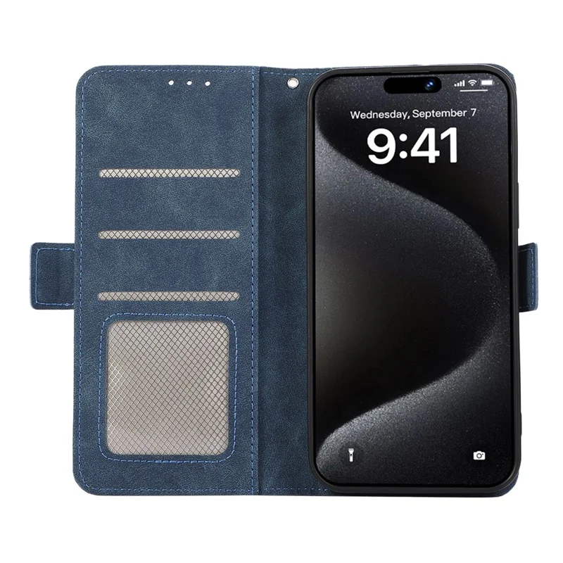 ABEEL For iPhone 16 Pro Max Case Magnetic Protect RFID Blocking Leather Phone Cover - Blue