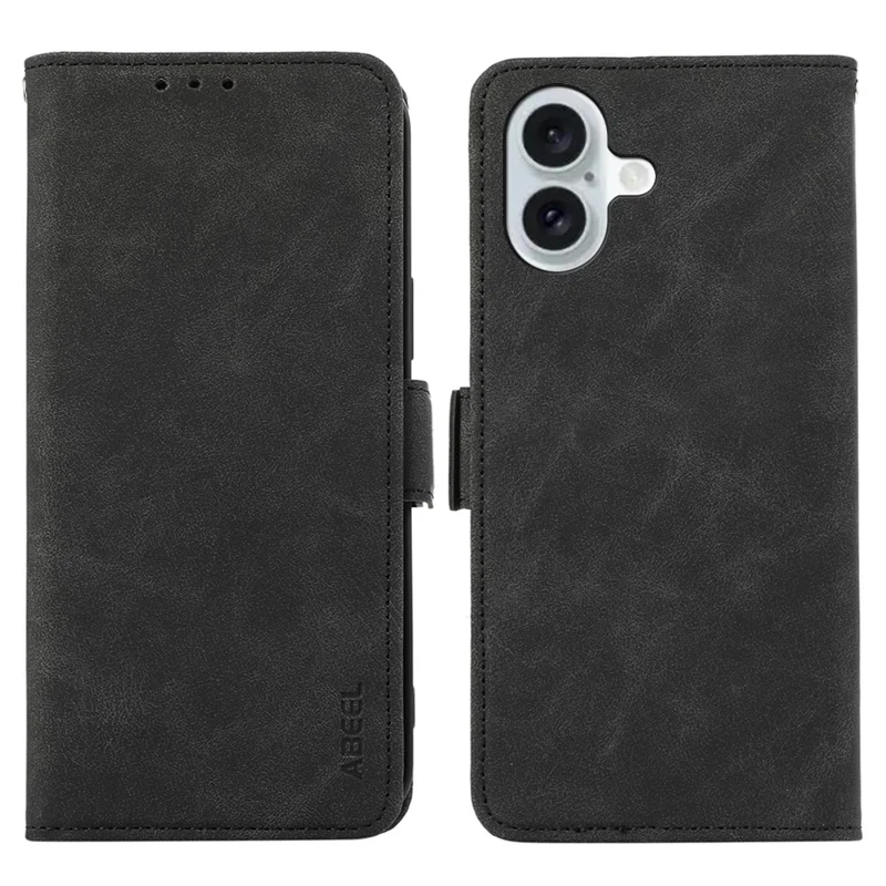 ABEEL For iPhone 16 Plus Case Side Magnetic Closure Card Slots RFID Blocking Phone Cover - Nero