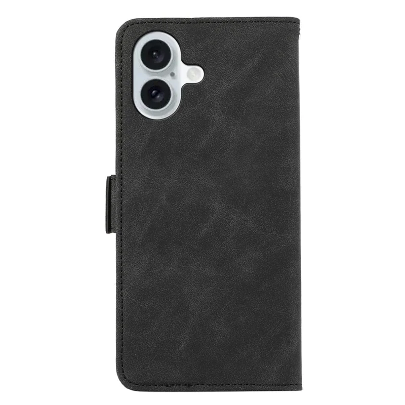 ABEEL For iPhone 16 Leather Case RFID Blocking Card Slots Wallet Phone Cover - Black
