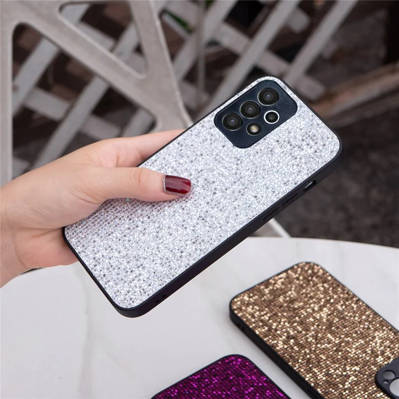 For Samsung Galaxy A23 5G (Global Version) / A23 4G TPU Case Sequins Mobile Phone Cover - White
