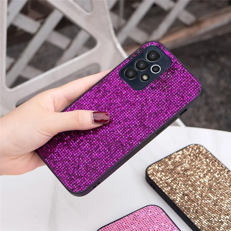 For Samsung Galaxy A23 5G (Global Version) / A23 4G TPU Case Sequins Mobile Phone Cover - Purple